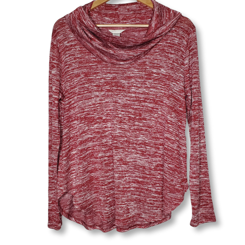 Caslon Space Knit Cowl Neck Tunic Sweater Sz XS